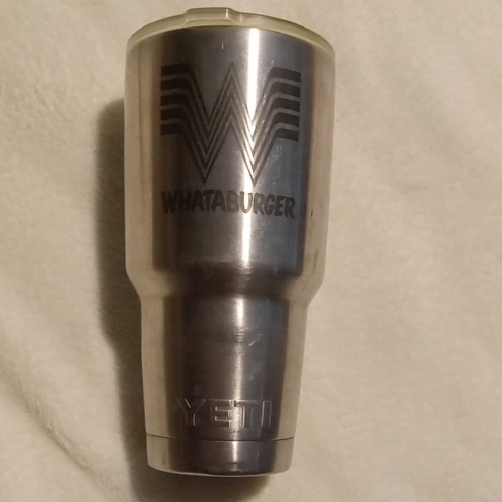 Yeti Silver Whataburger Logo Stainless Steel Tumbler